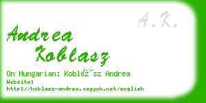 andrea koblasz business card